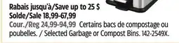 Canadian Tire TYPE A Selected Garbage or Compost Bins offer