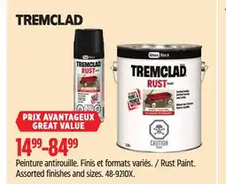 Canadian Tire Tremclad Rust Paint. Assorted finishes and sizes offer