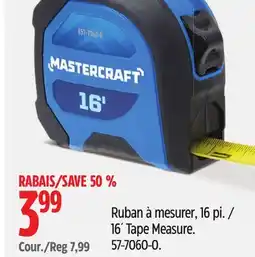 Canadian Tire MASTERCRAFT 16´ Tape Measure offer