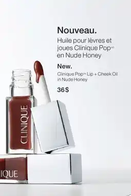 Jean Coutu Clinique Pop Lip + Cheek Oil in Nude Honey offer