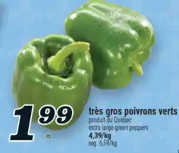 Marché Richelieu TRÈS GROS POIVRONS VERTS | EXTRA LARGE GREEN PEPPERS offer