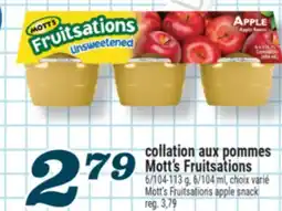 Marché Richelieu COLLATION AUX POMMES MOTT'S FRUITSATIONS | MOTT'S FRUITSATIONS APPLE SNACK offer