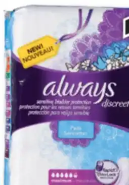 Familiprix ALWAYS, Selected incontinence pads or underwears offer