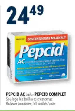 Familiprix PEPCID AC or PEPCID COMPLET Relieves heartburn, 50units offer