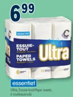 Familiprix ESSENTIEL, Ultra Paper towels, 6 rolls offer