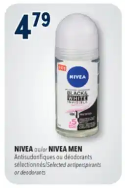 Familiprix NIVEA or NIVEA MEN, Selected antiperspirants or deodorants offer