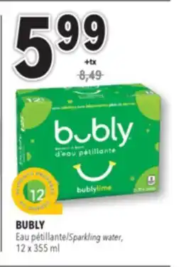 Familiprix BUBLY Sparkling water, 12x 355ml offer