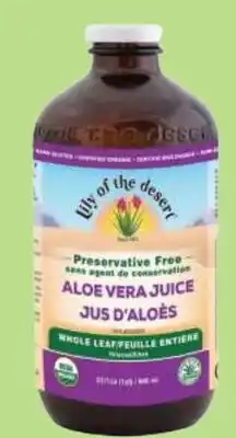 Marches Tau JUS D'ALOES FEUILLE ENTIERE LILY OF THE DESERT offer