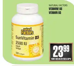 Marches Tau VITAMINE D3 NATURALS FACTORS offer