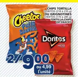 Marché Bonichoix DORITOS (210 to 235 g) or CHEETOS (170 to 285 g) TORTILLA CHIPS OR SNACKS offer