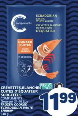 Marché Bonichoix COMPLIMENTS FROZEN COOKED ECUADORIAN WHITE SHRIMP offer
