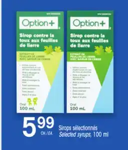 Uniprix Option+ Sirops sélectionnés/Selected syrups offer