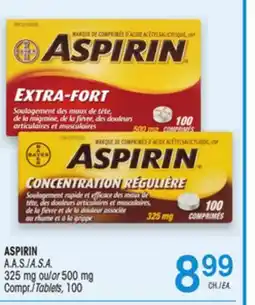 Uniprix ASPIRIN A.A.S. 500 mg Compr. /A.S.A. 325 mg Tablets, 100 offer
