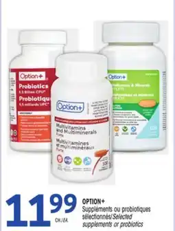 Uniprix OPTION+ Suppléments ou probiotiques sélectionnés/Selected supplements or probiotics offer