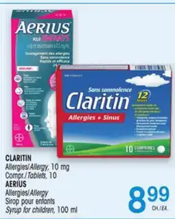 Uniprix CLARITIN Allergies/Allergy AERIUS Allergies/Allergy Sirop pour enfants/ Syrup for children offer