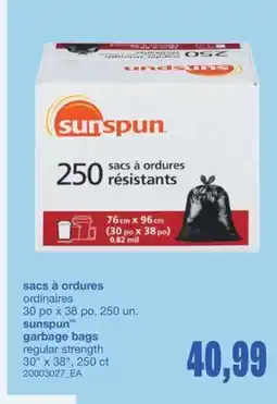 Wholesale Club SACS À ORDURES, 30 po x 38 po, 250 un offer