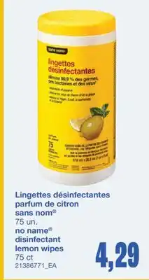 Wholesale Club LINGETTES DÉSINFECTANTES PARFUM DE CITRON, 75 un offer