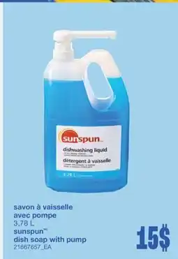 Wholesale Club SAVON À VAISSELLE AVEC POMPE, 3,78 L offer