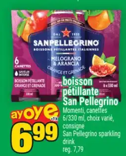 Super C BOISSON PÉTILLANTE SAN PELLEGRINO | SAN PELLEGRINO SPARKLING DRINK offer