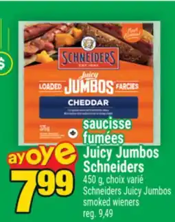Super C saucisse fumées Juicy Jumbos Schneiders | Schneiders Juicy Jumbos smoked wieners offer