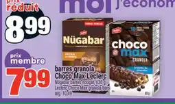 Super C BARRES GRANOLA CHOCO MAX LECLERC | LECLERC CHOCO MAX GRANOLA BARS offer