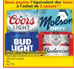Super C BIÈRE LABATT, MOLSON, SLEEMAN | BEER offer