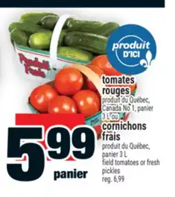 Super C TOMATES ROUGES | CORNICHONS FRAIS offer