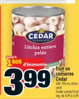 Super C fruit en conserve Cedar | Cedar canned fruit offer