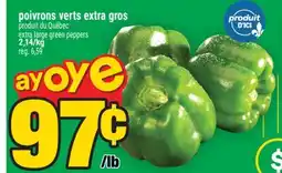 Super C POIVRONS VERTS EXTRA GROS | EXTRA LARGE GREEN PEPPERS offer