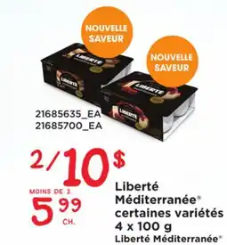 Provigo LIBERTÉ MÉDITERRANÉE , 4 X 100 G offer