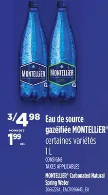 Provigo MONTELLIER CARBONATED NATURAL SPRING WATER, 1 L offer