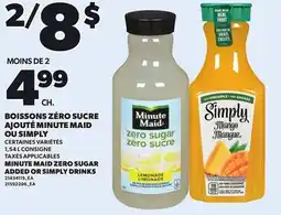 Provigo MINUTE MAID ZERO SUGAR ADDED OR SIMPLY DRINKS, 1,54 L offer