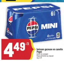 Marché Adonis Boisson gazeuse en canette Pepsi | Pepsi soft drink can, deposit offer