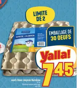 Marché Adonis OEUFS BLANC MOYENS BURNBRAE | BURNBRAE MEDIUM WHITE EGGS offer