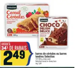 Marché Adonis Barres de céréales ou barres tendres Selection | Selection cereal or chewy bars offer