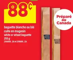 Maxi BAGUETTE BLANCHE OU BLÉ CUITE EN MAGASIN | WHITE OR WHEAT BAGUETTE, 255 G offer