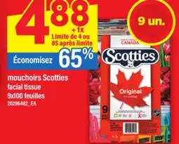 Maxi MOUCHOIRS SCOTTIES | FACIAL TISSUE, 9X100 FEUILLES offer