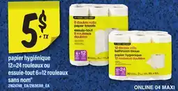 Maxi papier hygiénique 12=24 rouleaux ou essuie-tout 6=12 rouleaux sans nom offer