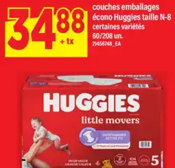 Maxi COUCHES EMBALLAGES ÉCONO HUGGIES TAILLE N-8, 60/208 un offer
