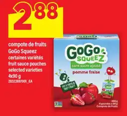 Maxi COMPOTE DE FRUITS GOGO SQUEEZ | FRUIT SAUCE POUCHES, 4X90 G offer