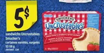 Maxi SANDWICHS UNCRUSTABLES SMUCKER'S, 52-58 G offer
