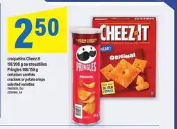 Maxi CRAQUELINS CHEEZ-IT 191/200 G OU CROUSTILLES PRINGLES 148/156 G | CRACKERS OR POTATO CRISPS offer