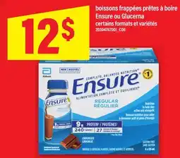Maxi BOISSONS FRAPPÉES PRÊTES À BOIRE ENSURE OU GLUCERNA offer