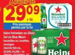 Maxi BIÈRE HEINEKEN OU SILVER, SOL OU BLUE MOON, 24x330/355 mL offer