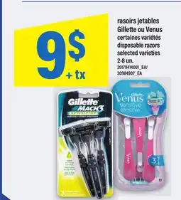 Maxi RASOIRS JETABLES GILLETTE OU VENUS | DISPOSABLE RAZORS, 2-8 UN offer