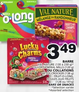 Marches Tradition VAL NATURE (130 to230 g) OR GENERAL MILLS (120 g) FRUIT-O-LONG BARS OR SNACKS offer