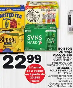 Marches Tradition TWISTED TEA, SIMPLY SPIKED, SVNS HARD 7UP, OU/OR WHITE CLAW ALCOHOLIC MALT BEVERAGE offer