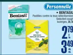 Jean Coutu PERSONNELLE, BENTASIL Selected cough lozenges offer