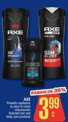 Jean Coutu AXE Selected hair and body care products offer