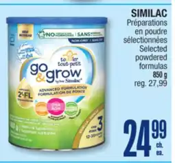 Jean Coutu SIMILAC Selected powdered formulas offer